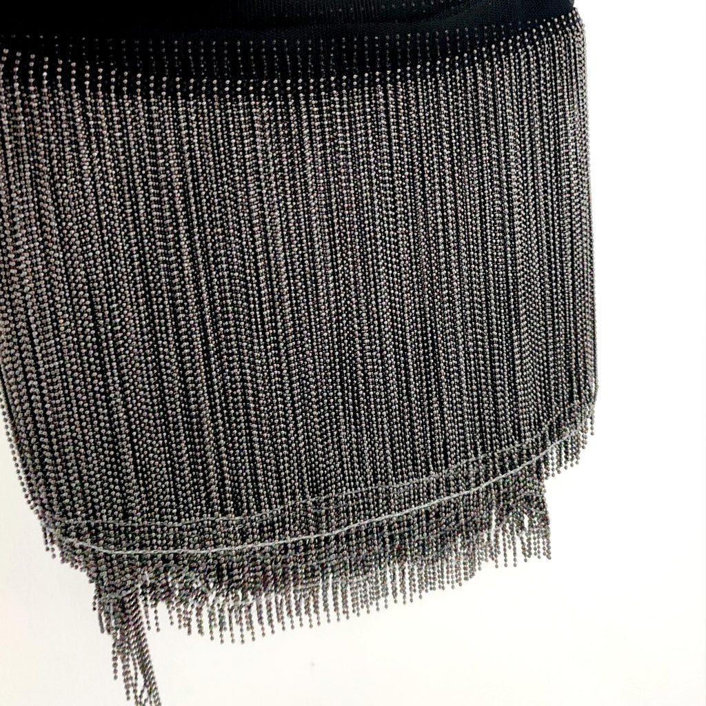 Frange en chaîne de perles de cuivre de 1 m de long et 15 cm de large, frange en chaîne de perles argentée, dorée ou canon de fusil de 15 cm de large pour abat-jour