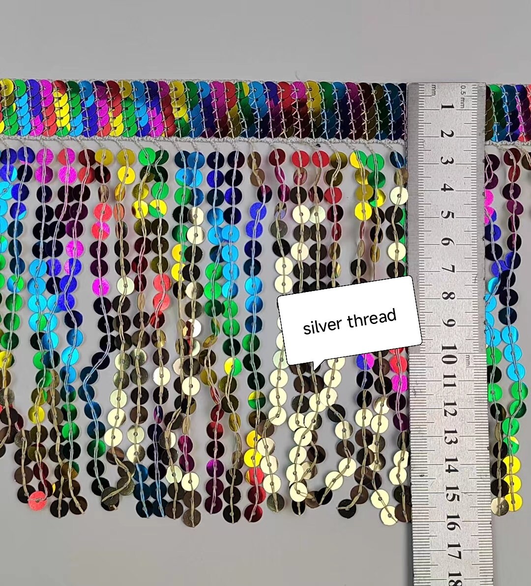 10 yards 6 inch wide Thick braided band Candy Color Sequins Fringe, Different colors in