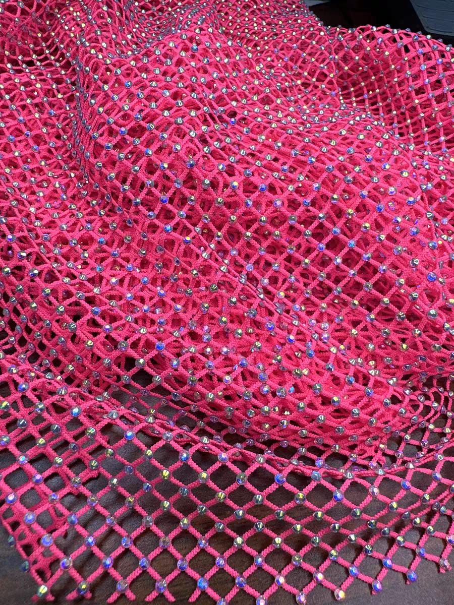 Strasskristalstof: Hotfix polyester (1m x 120cm)