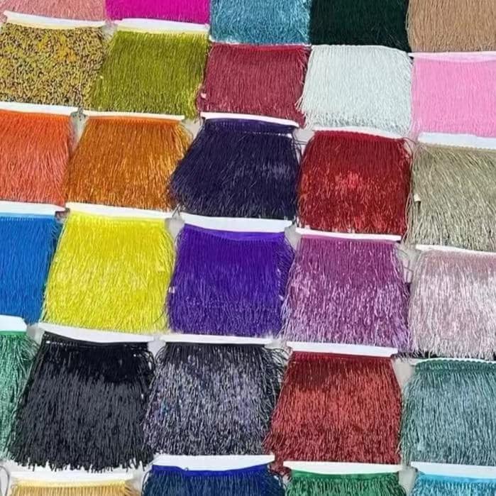 Franjeband van kraaltjes, in aangepaste kleuren, 15 cm breed, 9,3 meter lang