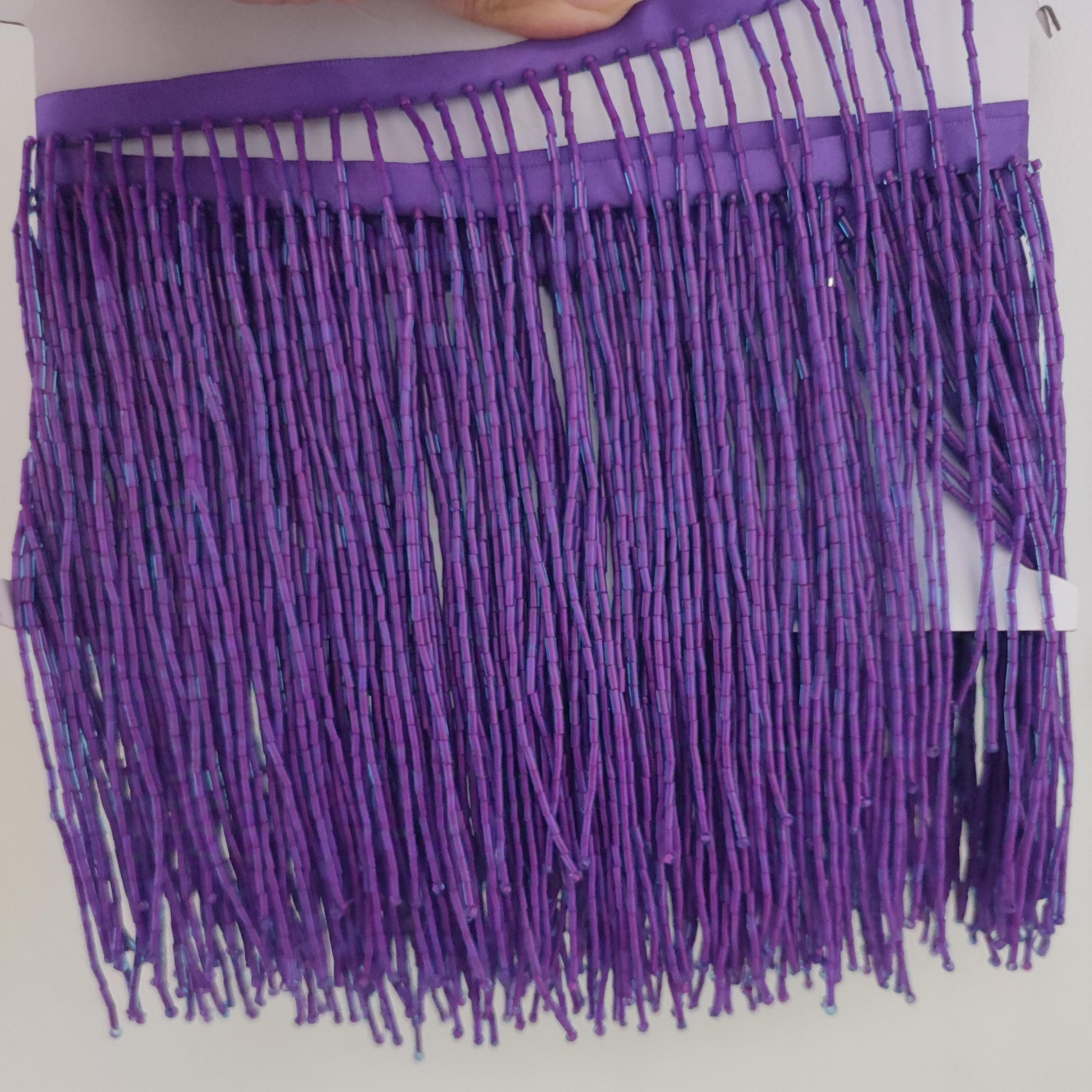 Frange perlée de 15 cm, couleurs personnalisées, garniture, au mètre