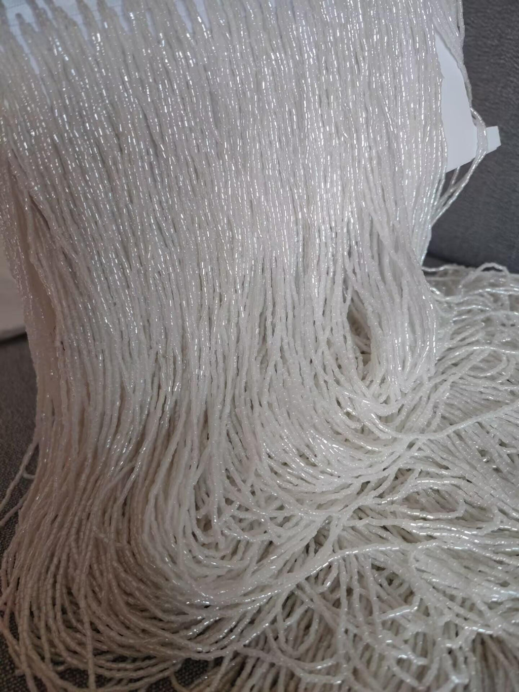 Shimmer Handmade  Bead Fringe, Couture, Dress, Curtain, Backdrop Fringe,  20 inches Wide, 3 Yards