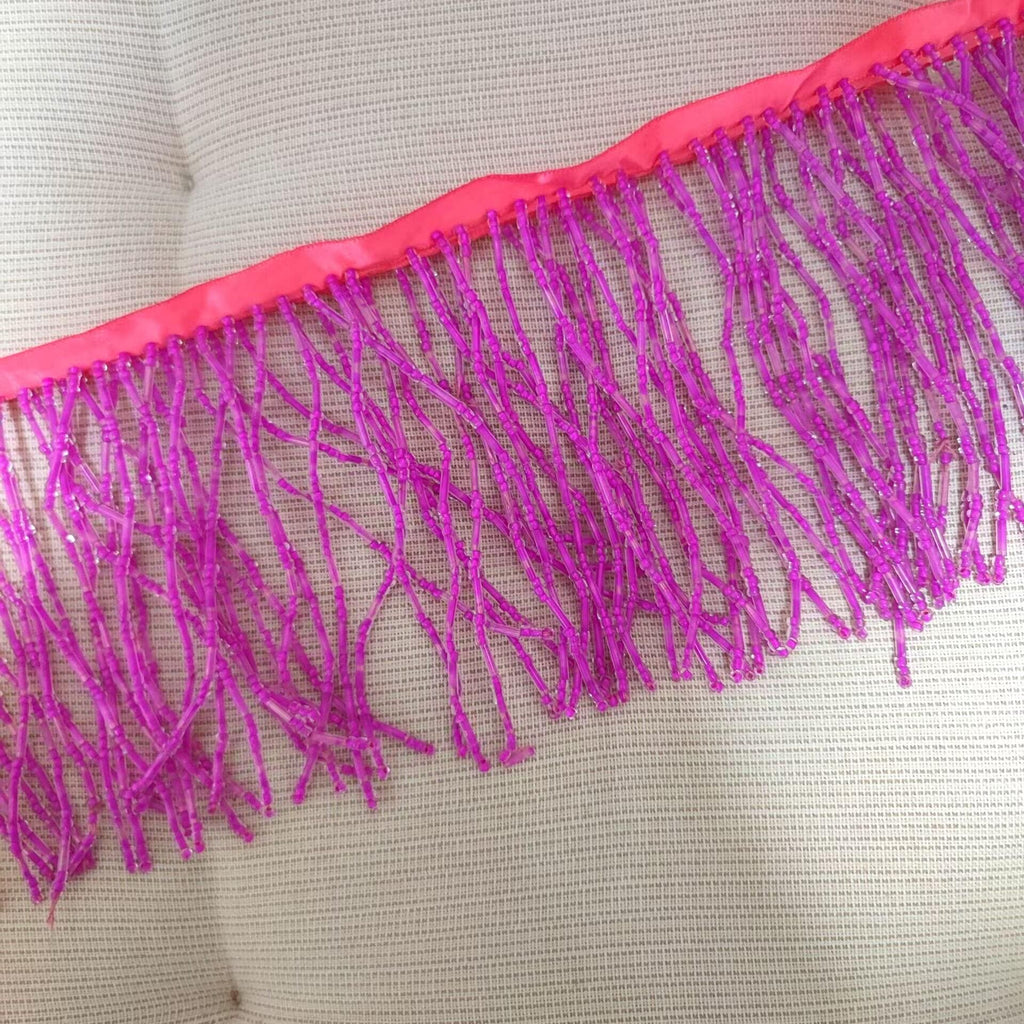 Handgemaakte kralenfranje van 10 cm breed, 10 cm breed, zilver, goud, rood, roze, blauw, zwart, groen, grijs, felroze, wit, kralenfranje voor lampenkap