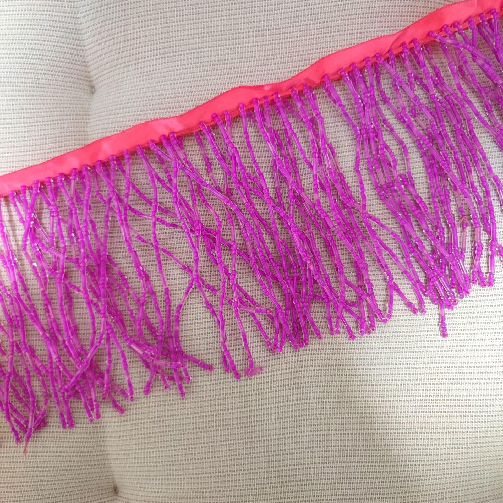 Handgemaakte kralenfranje van 10 cm breed, 10 cm breed, zilver, goud, rood, roze, blauw, zwart, groen, grijs, felroze, wit, kralenfranje voor lampenkap