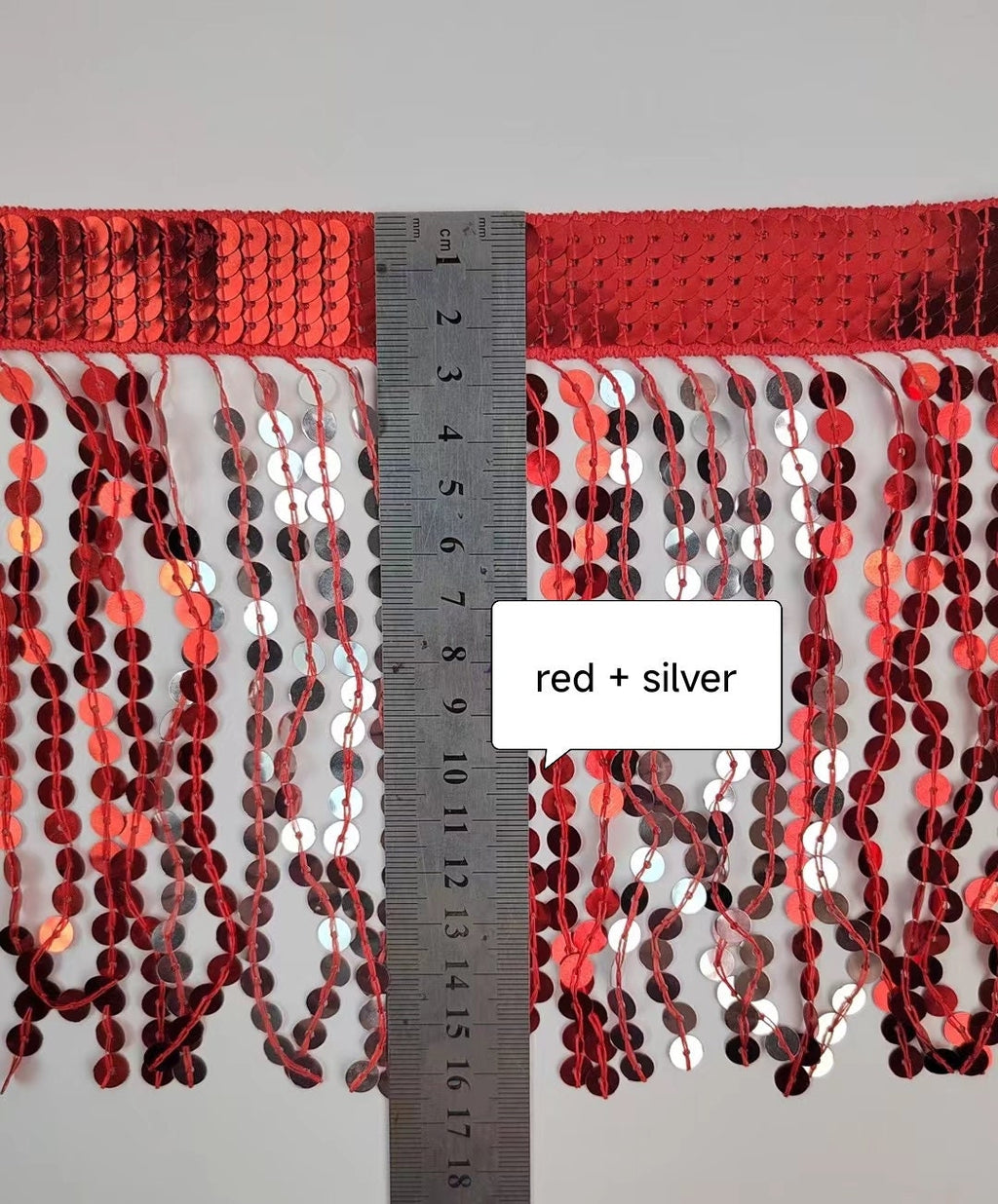 10yards17cm Wide Thick 2-tone sequins lace fringe sparkle fringe, Different colors in, custom make colors at small quantity