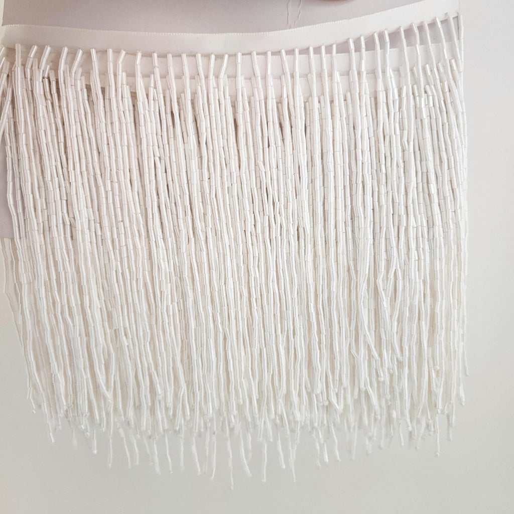 Frange perlée de 15 cm, couleurs personnalisées, garniture, au mètre