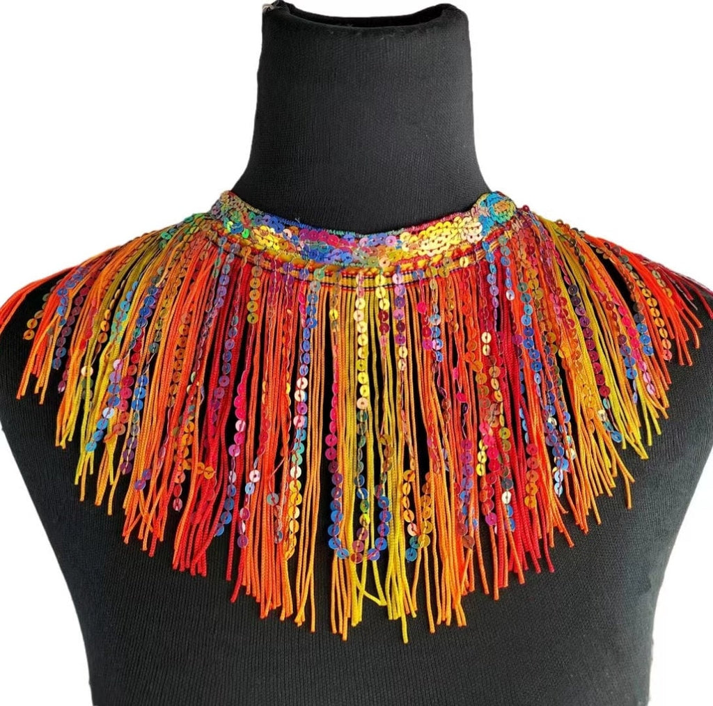 10 yards 12 inch Wide  Sequins fringe Combined with Polyster Fringe, Dress Costume Handbag Boots Lampshade Curtain Fringe, 8 Colors