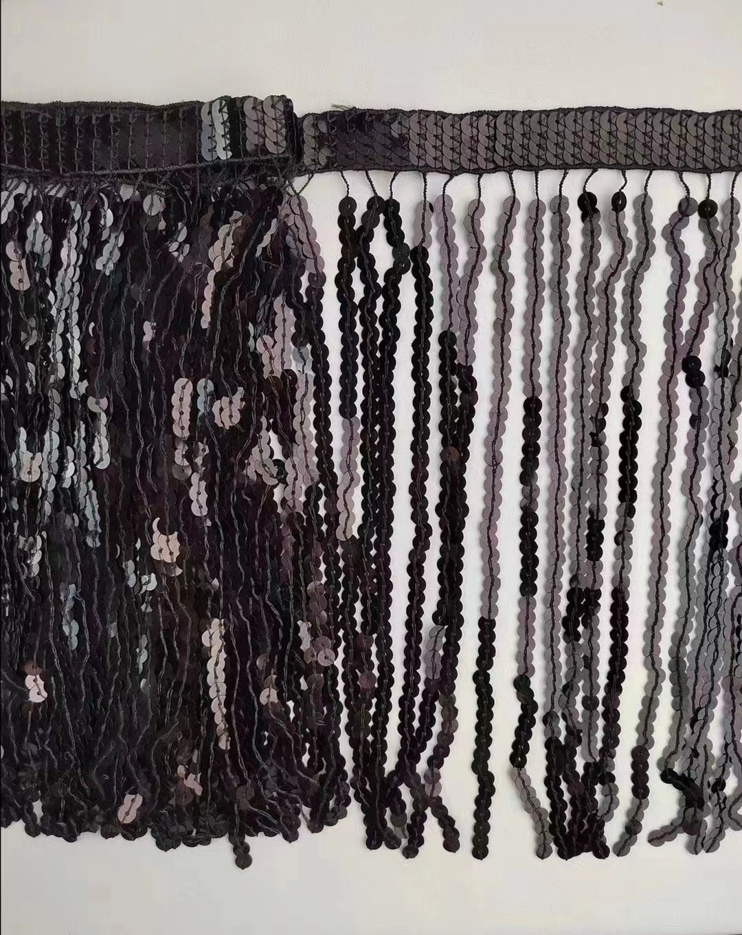 10 Yards Sequin Fringe Trim: 12 Inch Wide Braid Band