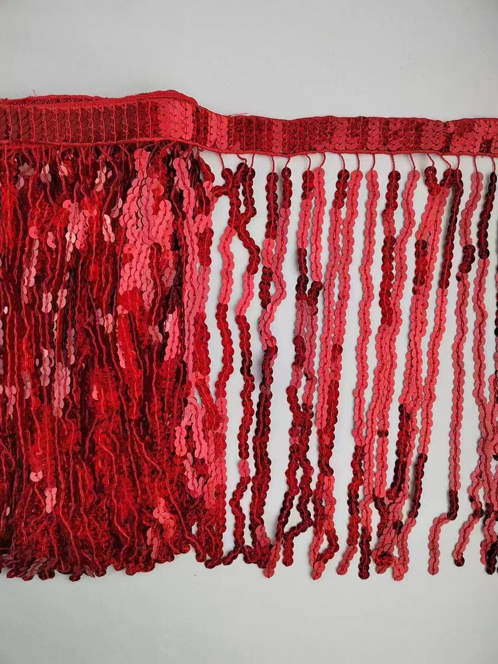 Bordure à franges de sequins de 9 mètres (10 yards) : bande tressée de 30 cm (12 pouces) de large