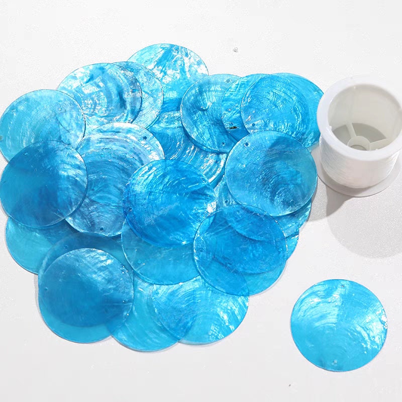 100 stuks 30 mm natuurlijke parelmoer schelpschijven, transparant, blauw, goud, geel, turkoois, groen, roze, parelmoer schelpschijven