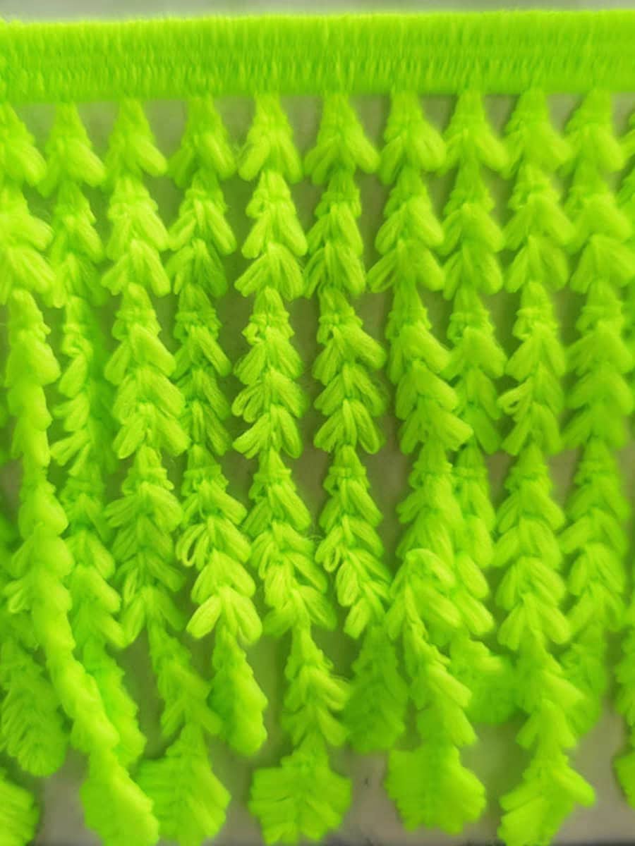 Franges en coton à motif de feuilles, 5 yards (4,47 m) de large et 9 cm de large, bleues, vertes et violettes. Idéales pour la confection de robes et autres projets de couture.