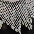 Franges perlées en perles acryliques à chevrons, 90 cm de long x 14 cm de large, pour robe, costume, rideau, abat-jour. Couleurs disponibles : AB transparent, or iris et couleurs personnalisées.
