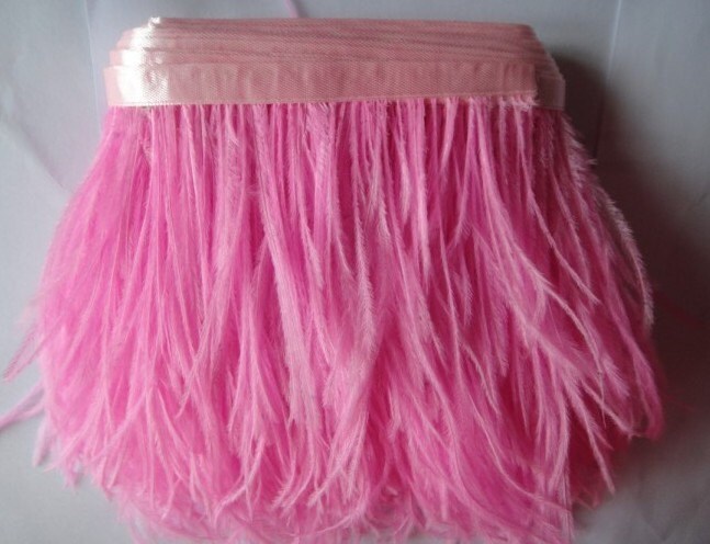 10 Meters 1 ply thick 4-6 Inches Wide Ostrich Feather Fringe,  77 Different Colors, Custom Colors