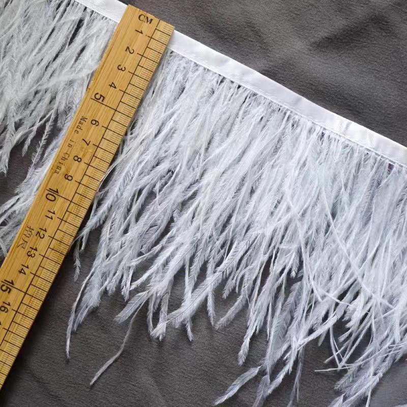 10 Meters 1 ply thick 4-6 Inches Wide Ostrich Feather Fringe,  77 Different Colors, Custom Colors