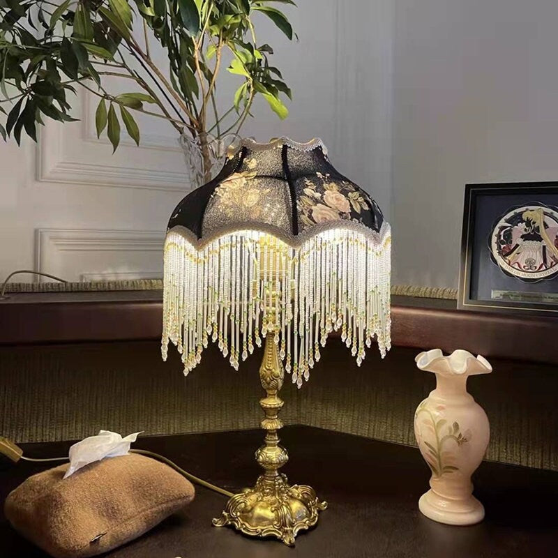 6 Inch Beaded Fringe: Seed Beads, Crystal Beads, Lampshade Trim