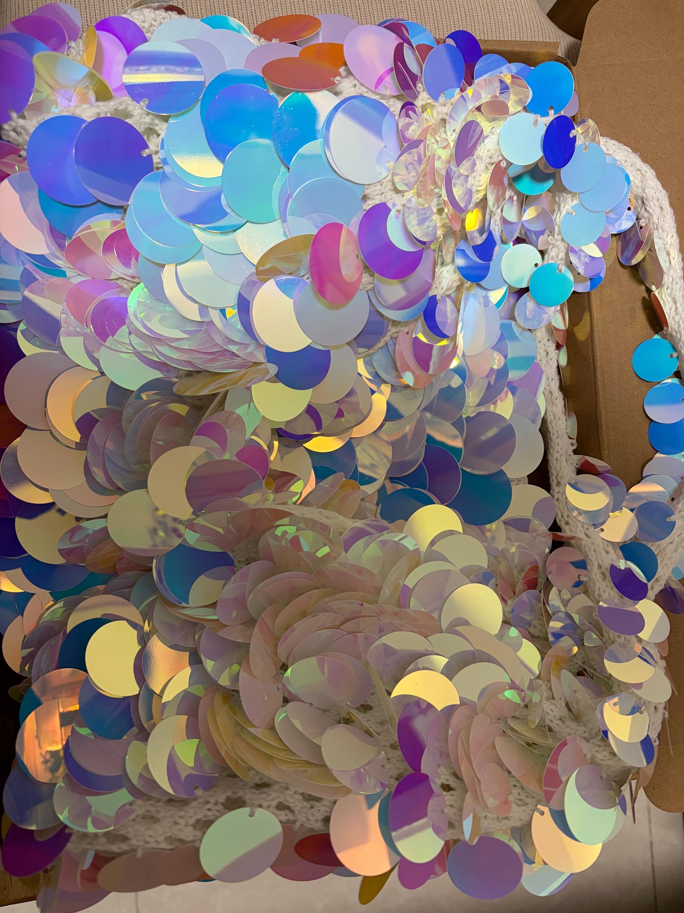 Sparkly Sequin Tote Bag,  Hand Stitched Sequins Bag, Gift For Sequins Lovers, Custom make colors