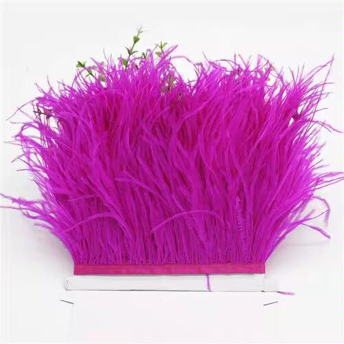 10 Meters 1 ply thick 4-6 Inches Wide Ostrich Feather Fringe,  77 Different Colors, Custom Colors