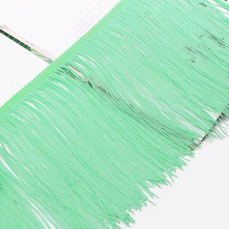 Frange en chaînette de nylon de 20 cm : noir, blanc, bleu, orange, menthe (10 mètres)