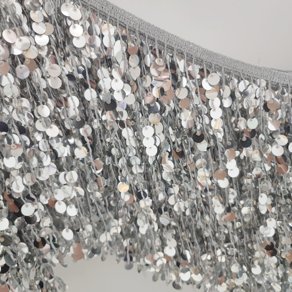 9 inch paillettenfranje: zilver, goud, paars, blauw, zwart, rood - 5 meter