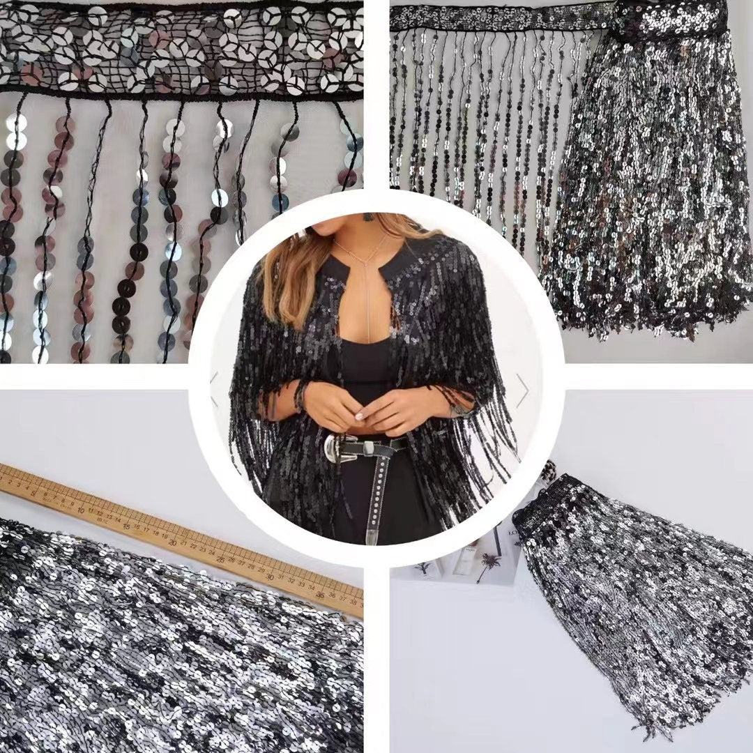 10 Yards Washable 18 inches wide sequins fringe, Dress Outfit Homedecor Sparkle Sequins Fringe, 100 different colors, custom make Colors