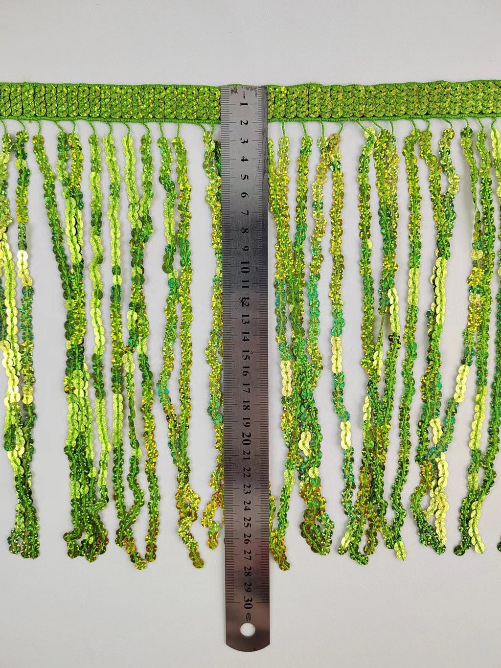 Bordure à franges de sequins de 9 mètres (10 yards) : bande tressée de 30 cm (12 pouces) de large