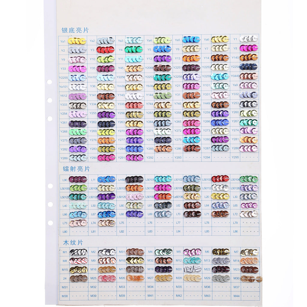 Paillettes rondes plates de 100 mm, lot de 300. 600 couleurs différentes sont disponibles ; consultez notre nuancier.