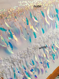 Washable 10yards 6 inch Wide  Cattail Banana Sequins Fringe, Outfit Dress Necklace Dancewear Lampshade Sequins Fringe, 12 Different colors