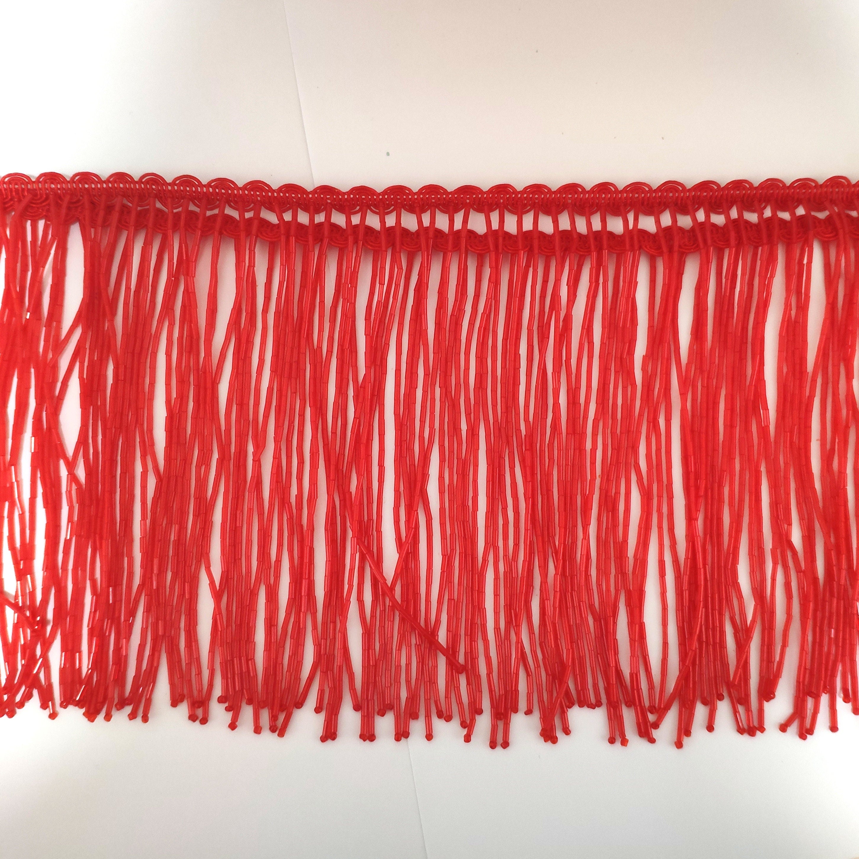 Frange perlée de 15 cm, couleurs personnalisées, garniture, au mètre