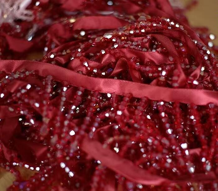 Frange de perles de cristal personnalisée : garniture faite à la main, 10 yards