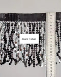10yards17cm Wide Thick 2-tone sequins lace fringe sparkle fringe, Different colors in, custom make colors at small quantity