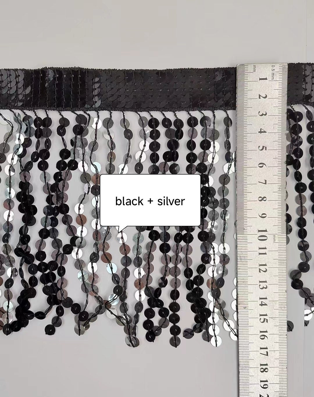 10yards17cm Wide Thick 2-tone sequins lace fringe sparkle fringe, Different colors in, custom make colors at small quantity