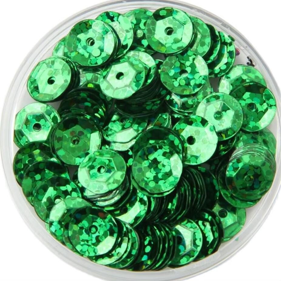 12mm Cup Sequins: Round Disc Paillettes, 50g