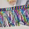 10 yards 12 inch wide Thick braided band Rainbow Sequins Fringe, Different colors in