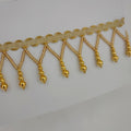 Franges perlées dorées : Garniture de robe pour abat-jour Couture (91 cm)