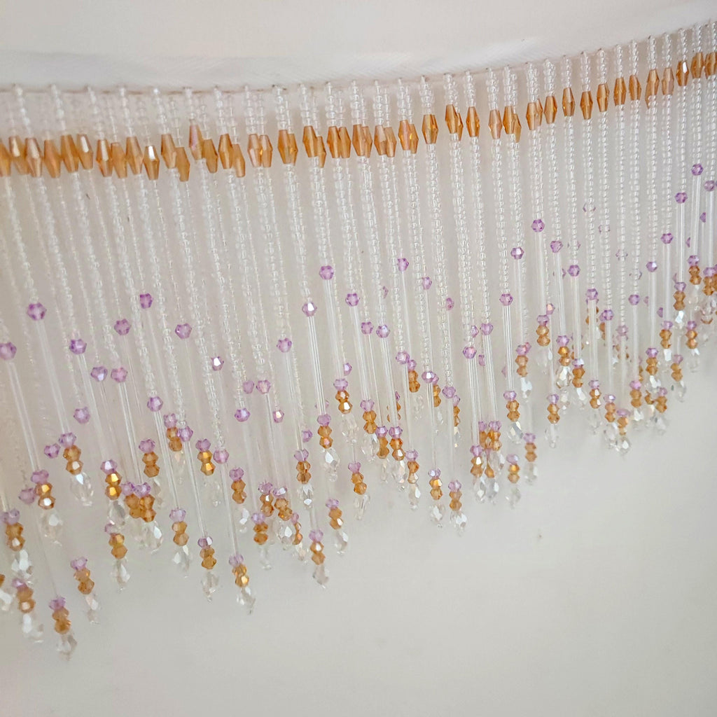 6 Inch Beaded Fringe: Seed Beads, Crystal Beads, Lampshade Trim
