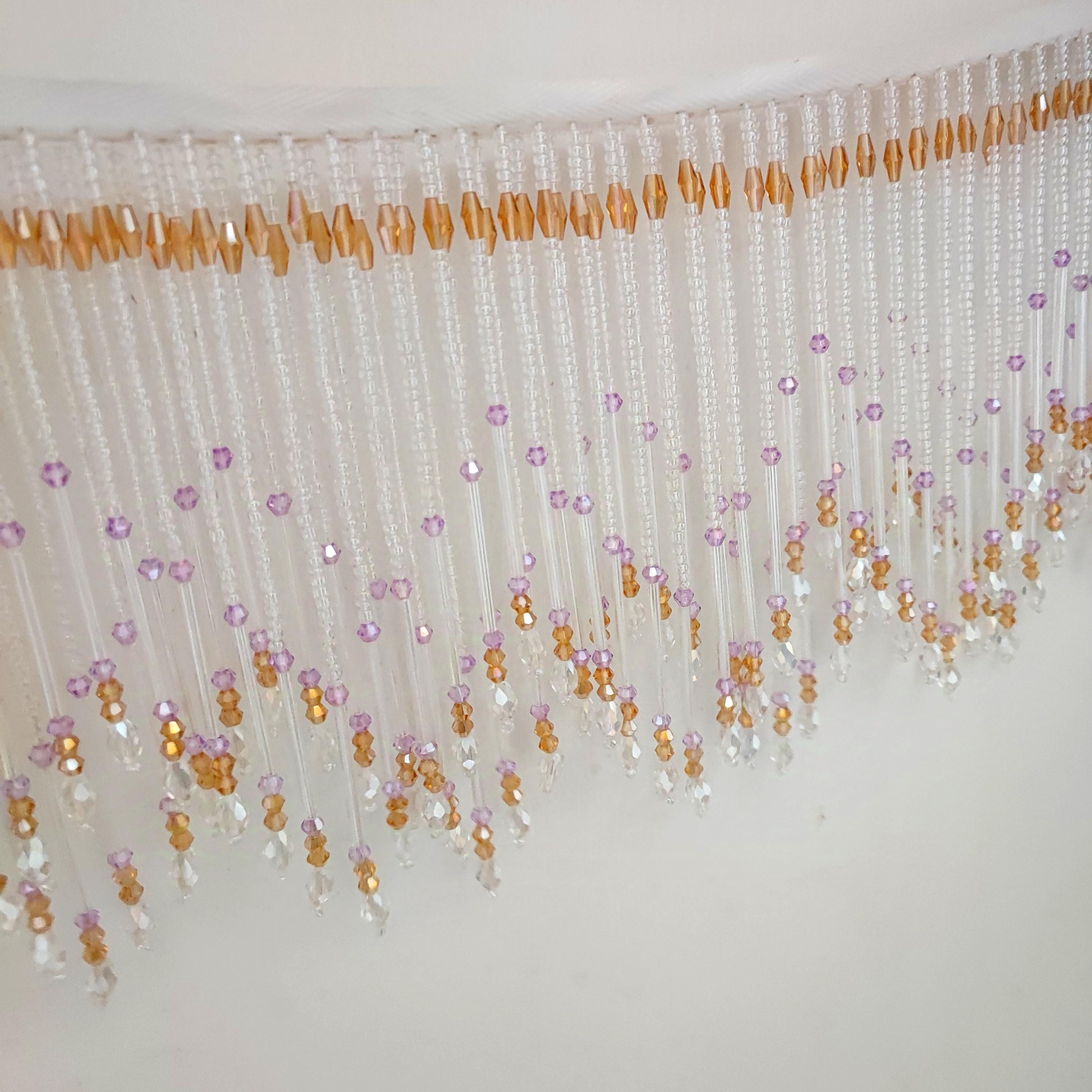 6 Inch Beaded Fringe: Seed Beads, Crystal Beads, Lampshade Trim