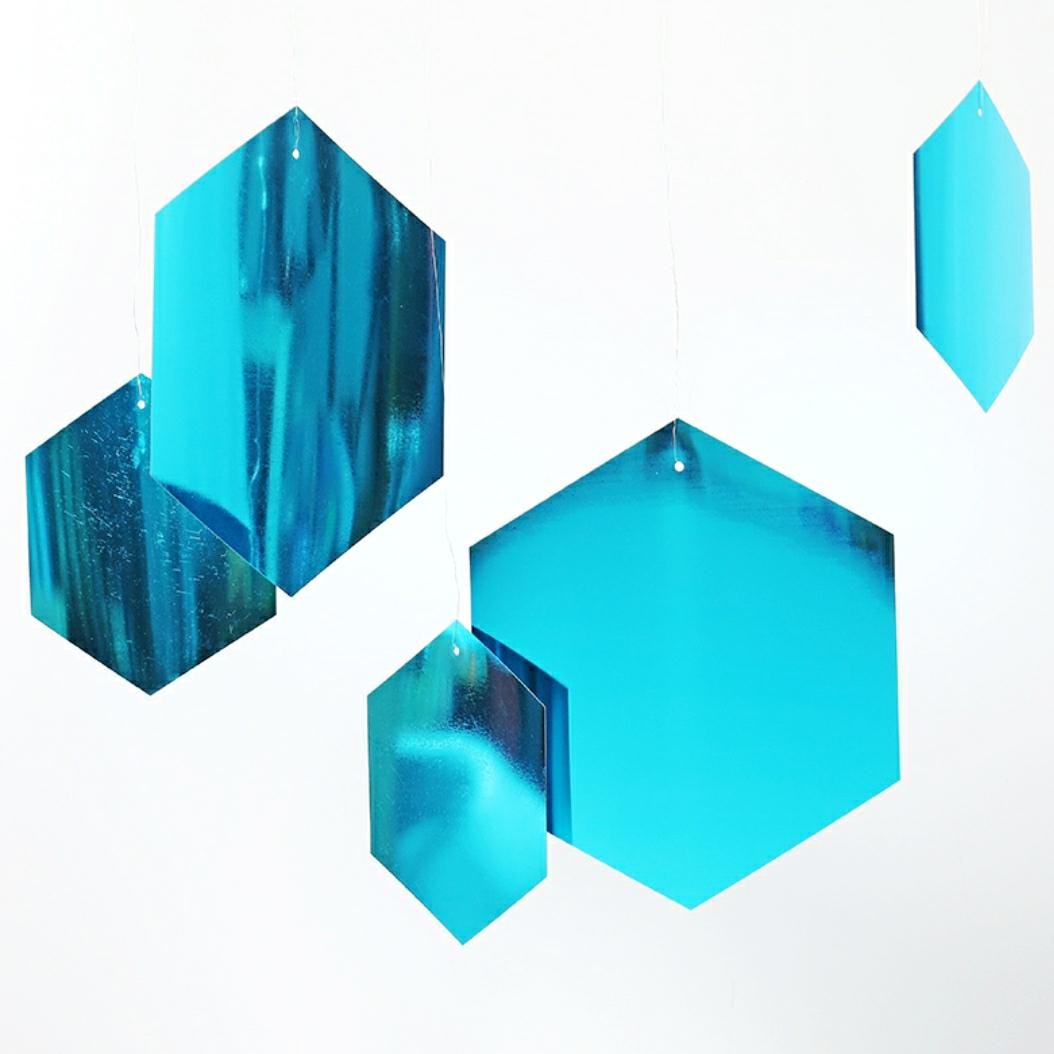 50 paillettes hexagonales effet miroir géantes - Fond à faire soi-même (20 cm)