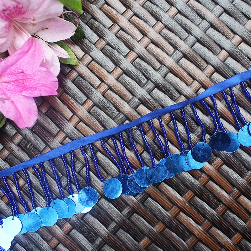 Franges en perles de rocaille et sequins faites main : garniture de couture à faire soi-même