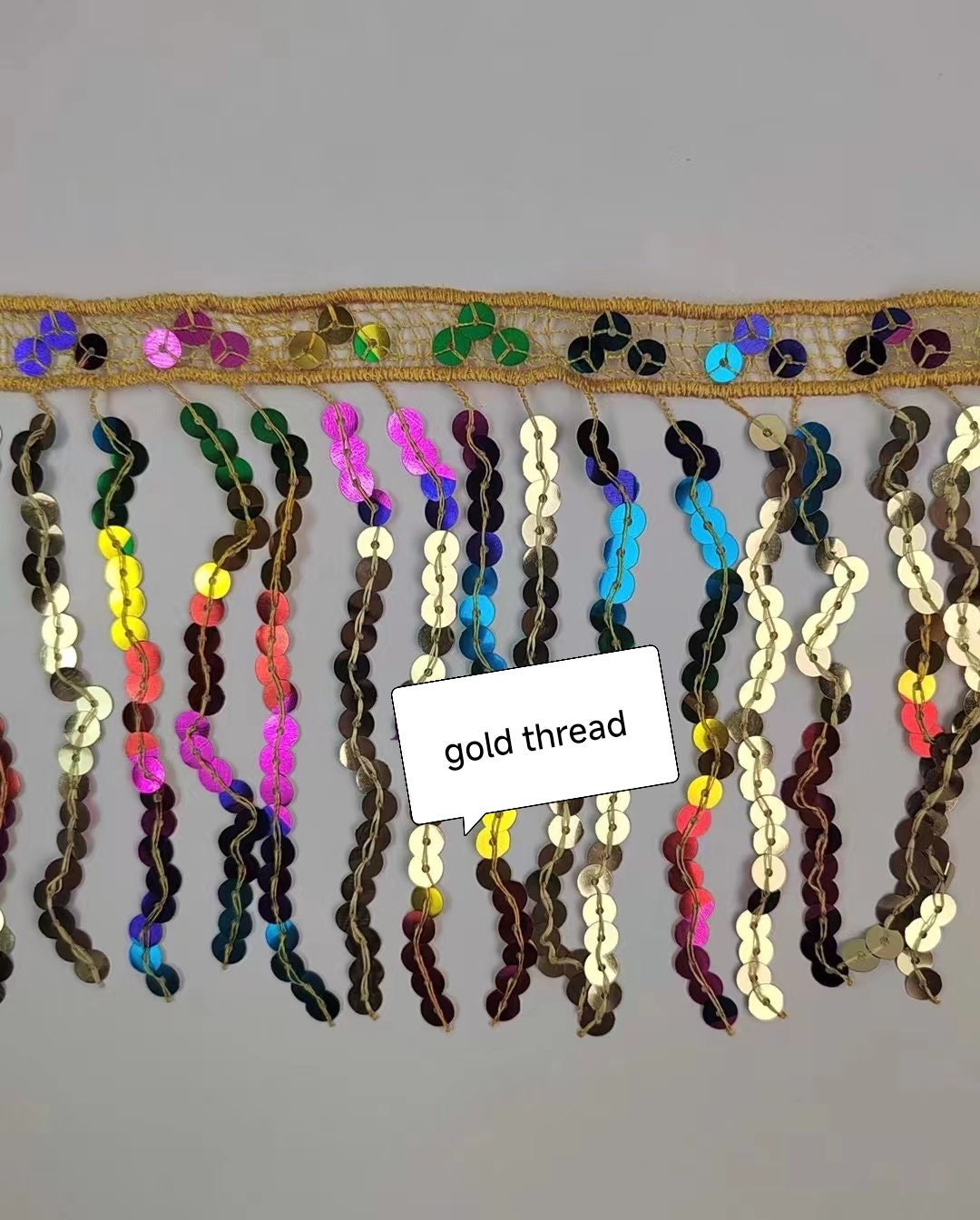 10yards 6inch wide Rainbow Sparkle Sequins Fringe, 10 different colors in