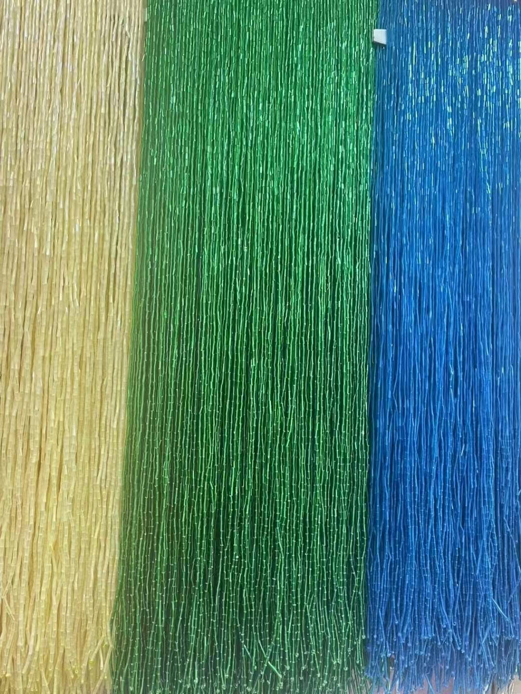 Custom Make  40 inches Wide All Bugle Beads Beaded Fringe, Custom make colors, 2.5yards/color