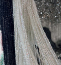 Silver Sequins Beads Fringe, Dress Curtain Backdrop, 52 Inch Wide,90cm Long, Customize Colors