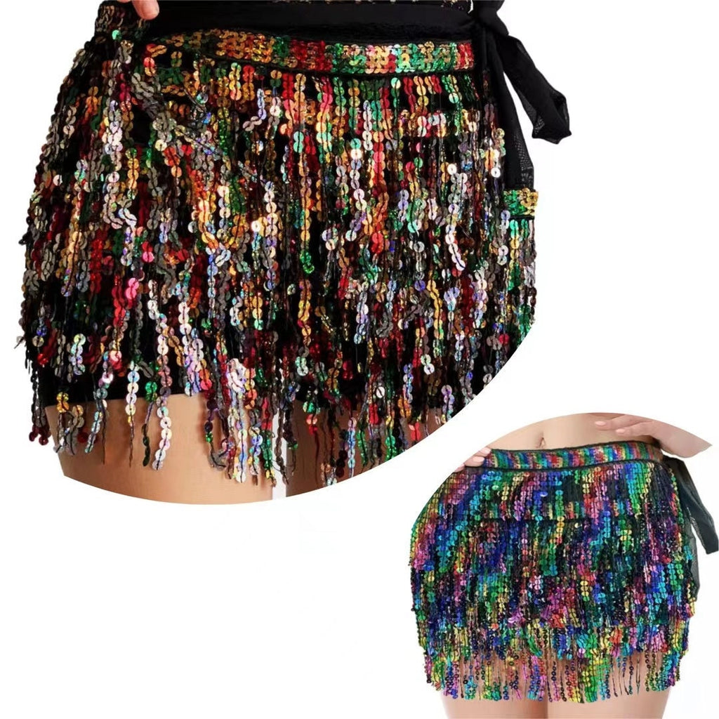 10 yards 12 inch wide Thick braided band Rainbow Sequins Fringe, Different colors in