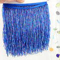 Handmade Iris Sapphire Bugle Bead Fringe: Couture Costume Tassel
