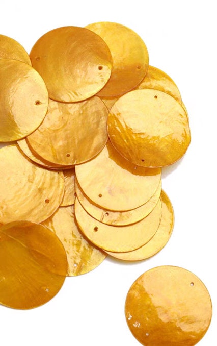 50pcs Natural Mother of Pearl Shell Discs - 50mm