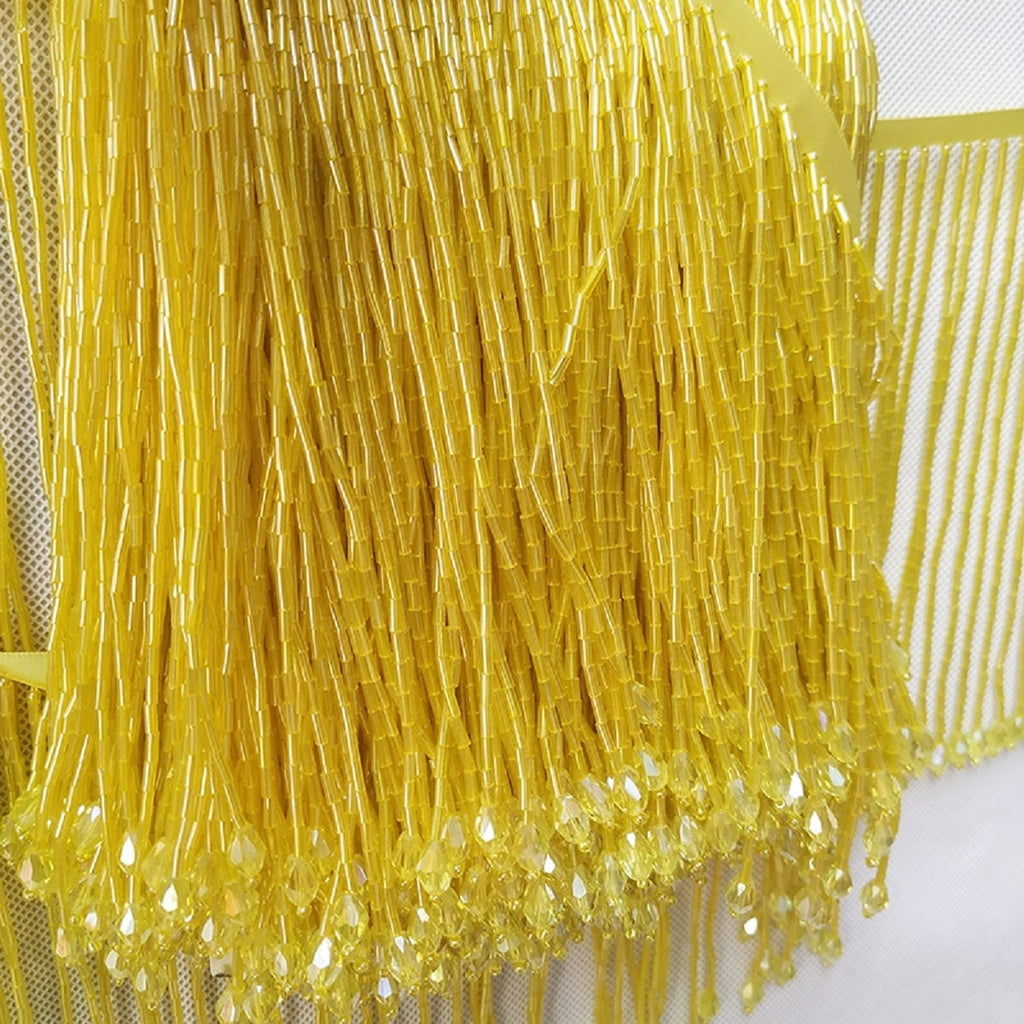 6inch Bugle Beads Crystal Beads Beaded Fringe,Lampshade Fringe,Dancewear Tassle Fringe, Dress Fringe,DIY Sparkle Beaded Fringe, Custom Color