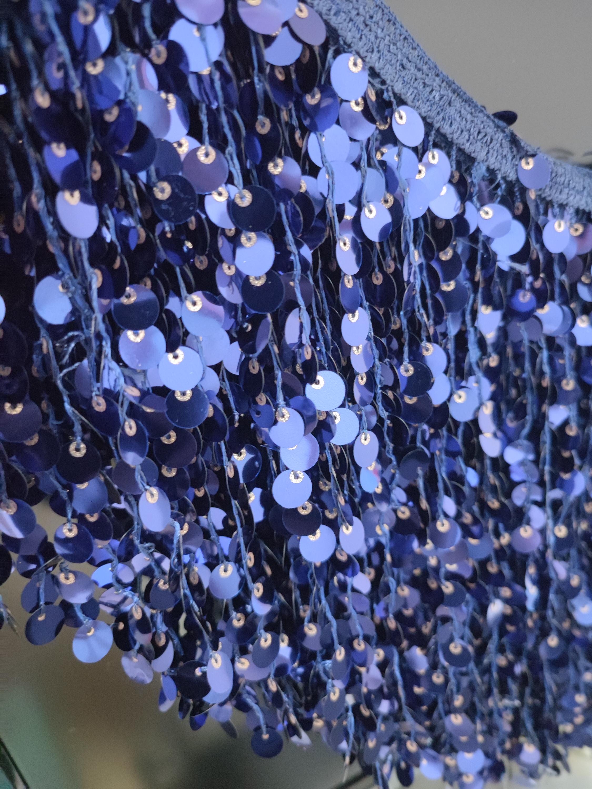 9 inch paillettenfranje: zilver, goud, paars, blauw, zwart, rood - 5 meter