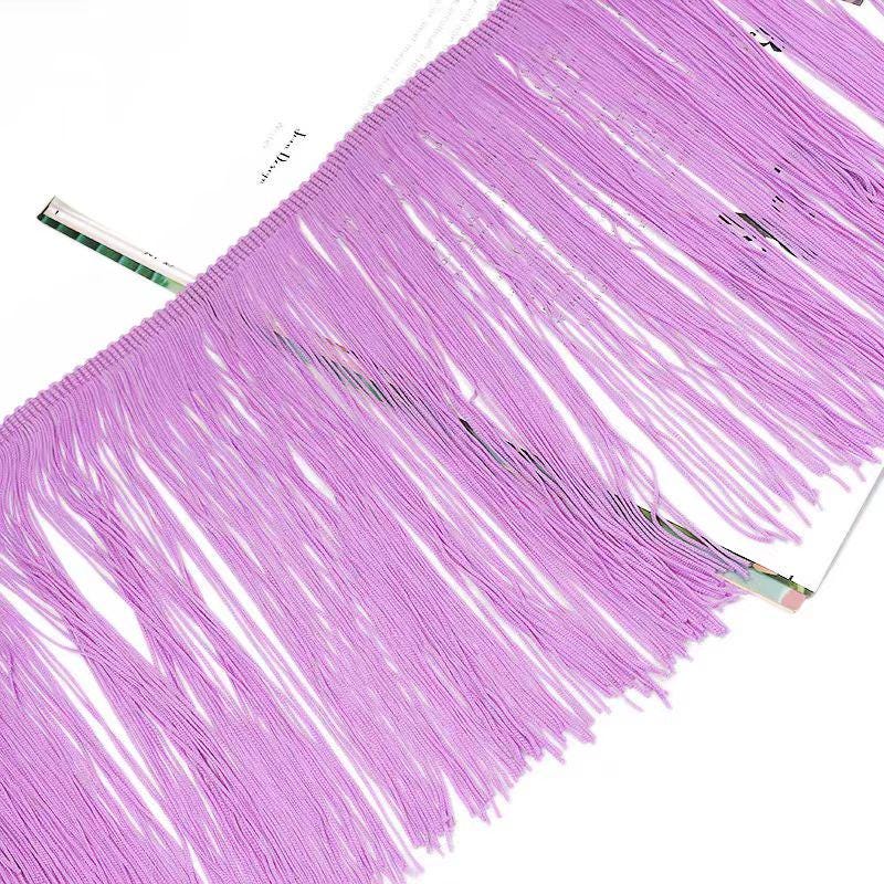 Frange en chaînette de nylon de 20 cm : rouge, marine, marron, rose vif - 9 mètres