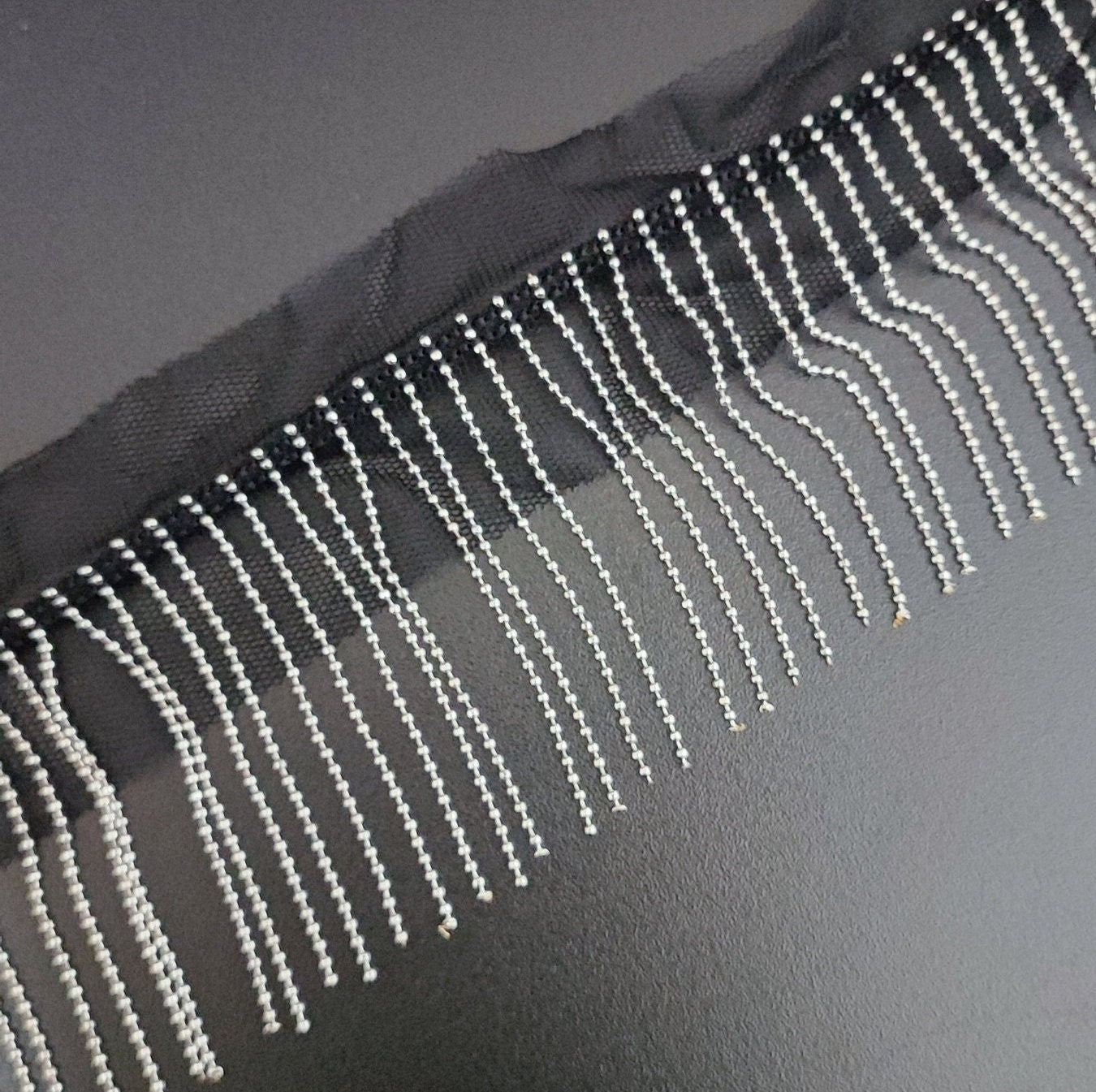 5 yard 6cm wide Copper Bead Chain Fringe Dancewear Fashion Costume Fringe DIY Sewing Supplies, 7 Different Colors