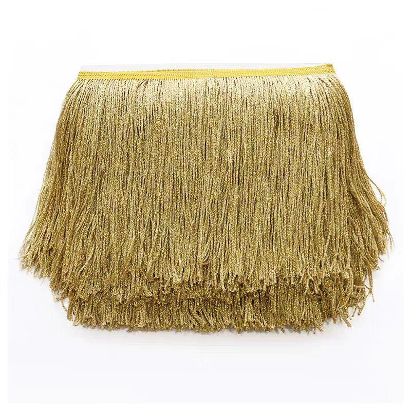 Frange en chaînette de nylon de 20 cm : rouge, marine, marron, rose vif - 9 mètres