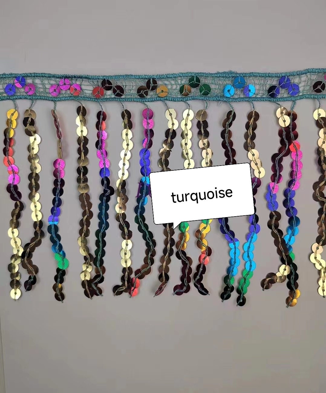 10yards 6inch wide Rainbow Sparkle Sequins Fringe, 10 different colors in